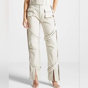 ​Manière De Voir Beige Cargo Utility Strappy Pants - Size 4